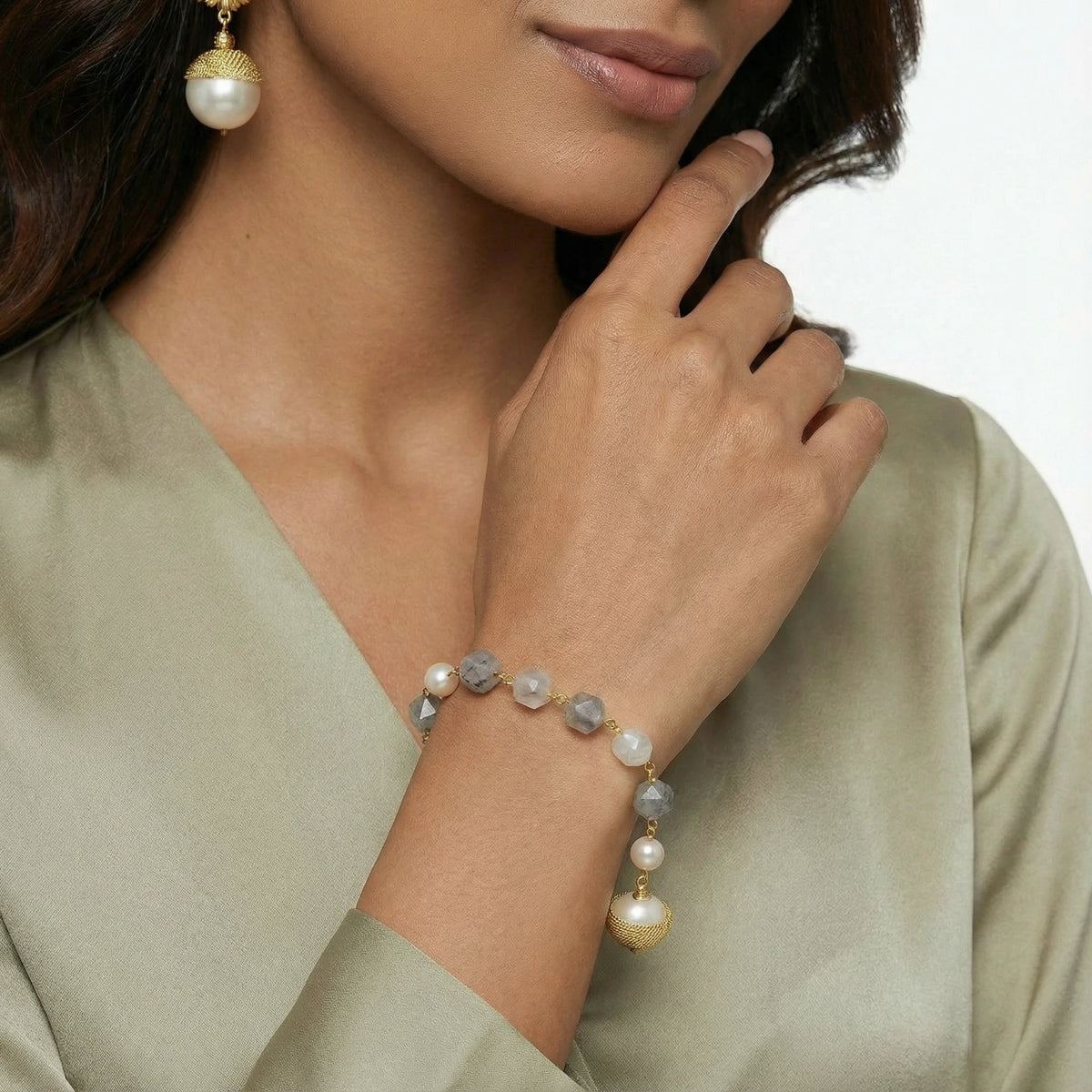Bracelet Brume et Perle