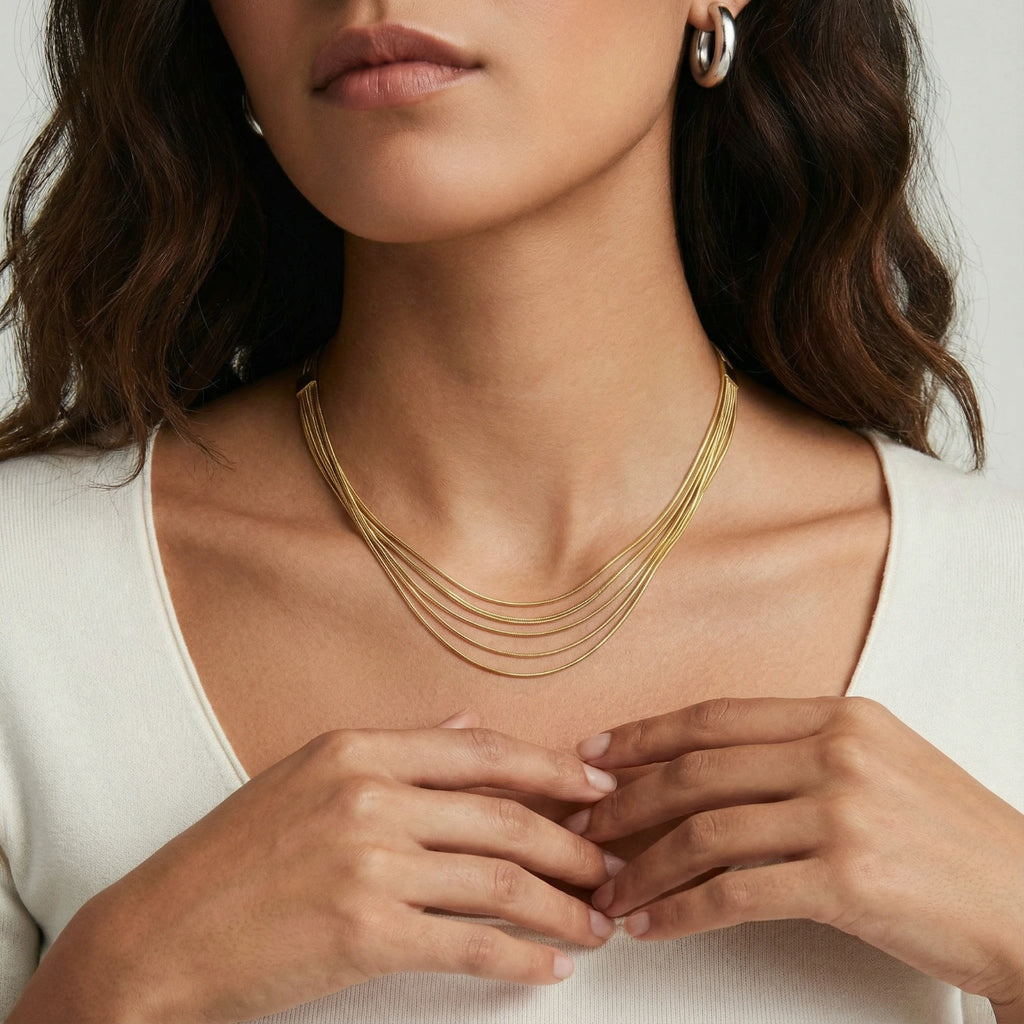 Collier Cascade Dorée
