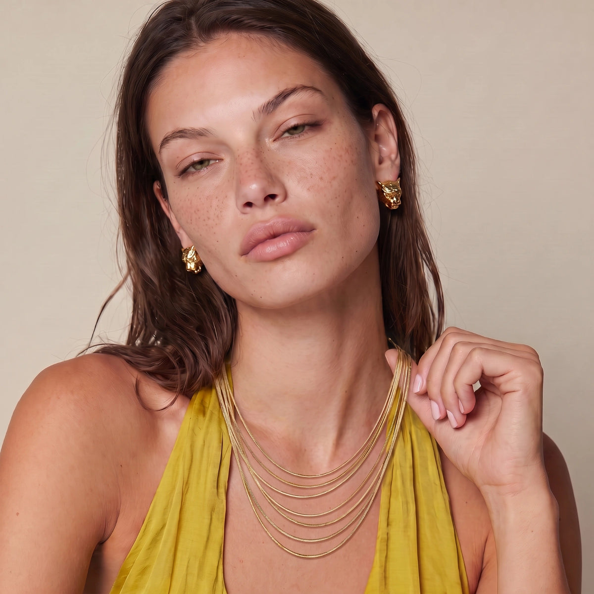 Collier Cascade Dorée — détail du bijou